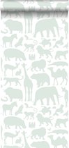 Walls4You papier peint animaux de la jungle vert clair et blanc - 935318 - 0 x 10,05 m