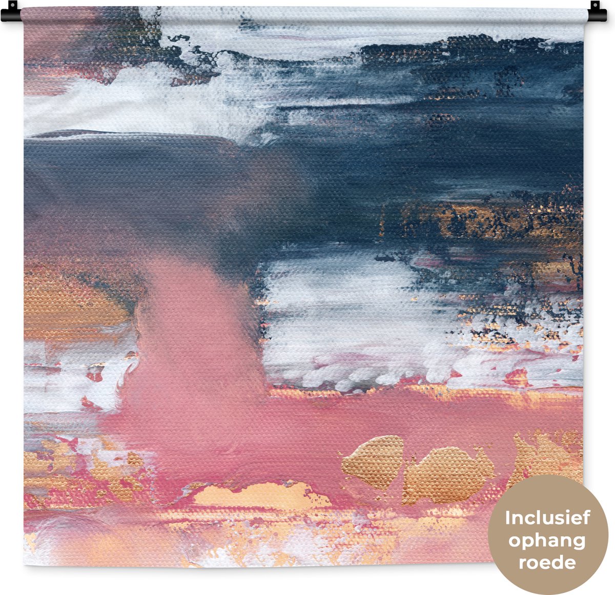 Wandkleed - Wanddoek - Abstract - Verf - Design - 90x90 cm - Wandtapijt