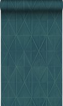 Origin Wallcoverings eco-texture vliesbehang origami motief donkerblauw - 347860 - 0,53 x 10,05 m