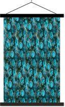 Porte-affiche avec affiche - Affiche scolaire - Fleurs - Blauw - Roses - 40x60 cm - Lattes noires