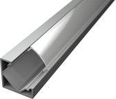 LED Strip Profiel - Velvalux Profi - Zilver Aluminium - 1 Meter - 18.5x18.5mm - Hoekprofiel