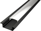 LED Strip Profiel - Velvalux Profi - Zwart Aluminium - 1 Meter - 24.7x7mm - Inbouw