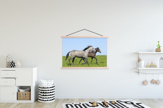 Affiche textielposter cheval marron et gris 120x80 cm