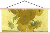 Posterhanger incl. Poster - Schoolplaat - Zonnebloemen - Vincent van Gogh - 150x75 cm - Blanke latten