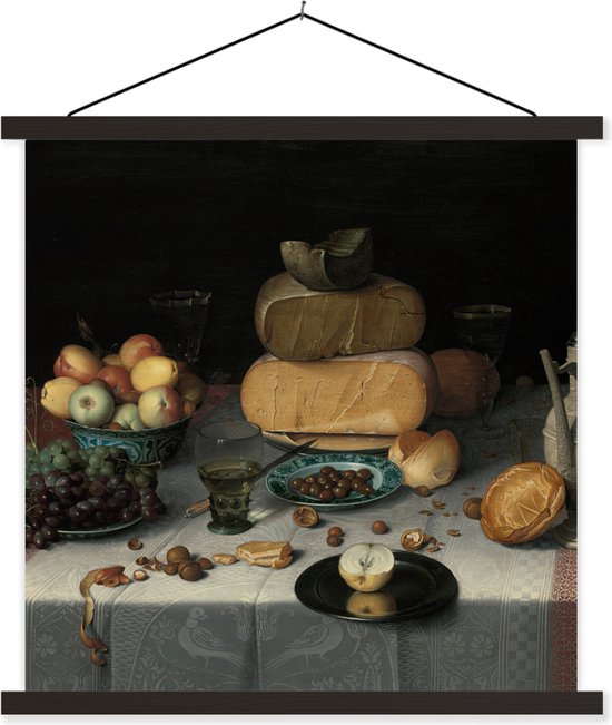 Nature morte aux fromages - Peinture de Floris Claesz van Dijck affiche textielposter 90x90 cm