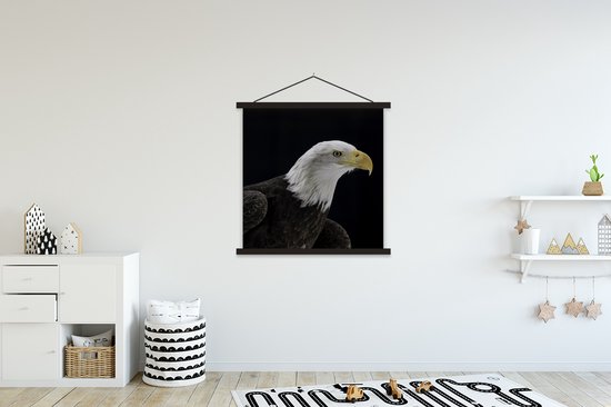 Porte-affiche avec affiche - Affiche scolaire - Aigle - Vogel - Bec - Zwart - 90x90 cm - Lattes noires
