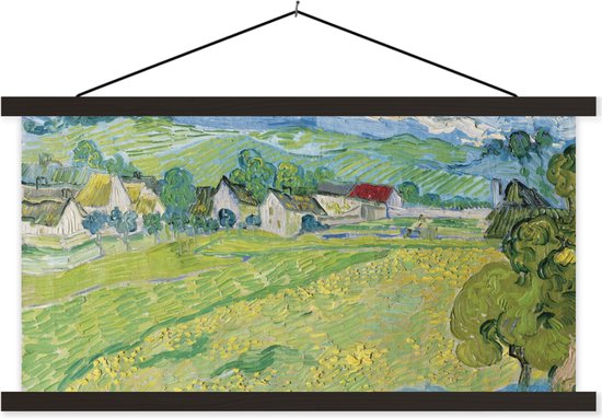 Posterhanger incl. Poster - Schoolplaat - Les Vessenots in Auvers - Vincent van Gogh - 90x45 cm - Zwarte latten