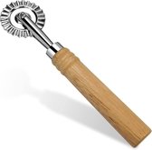 Bondoo deegwiel / pastawiel - Ravioli snijder wiel met lang houten handvat - Hout