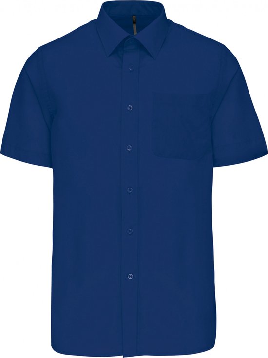 Overhemd Heren 6XL Kariban Korte mouw True Indigo 65% Polyester, 35% Katoen