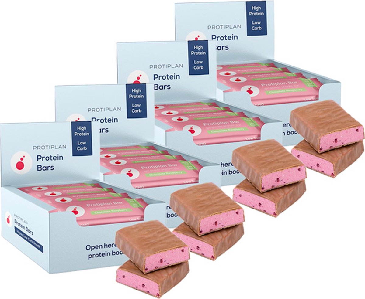Goedkoopste Protiplan | Girl Power Protein Bar | Chocolate Raspberry | 64 stuks | 64 x 45 gram