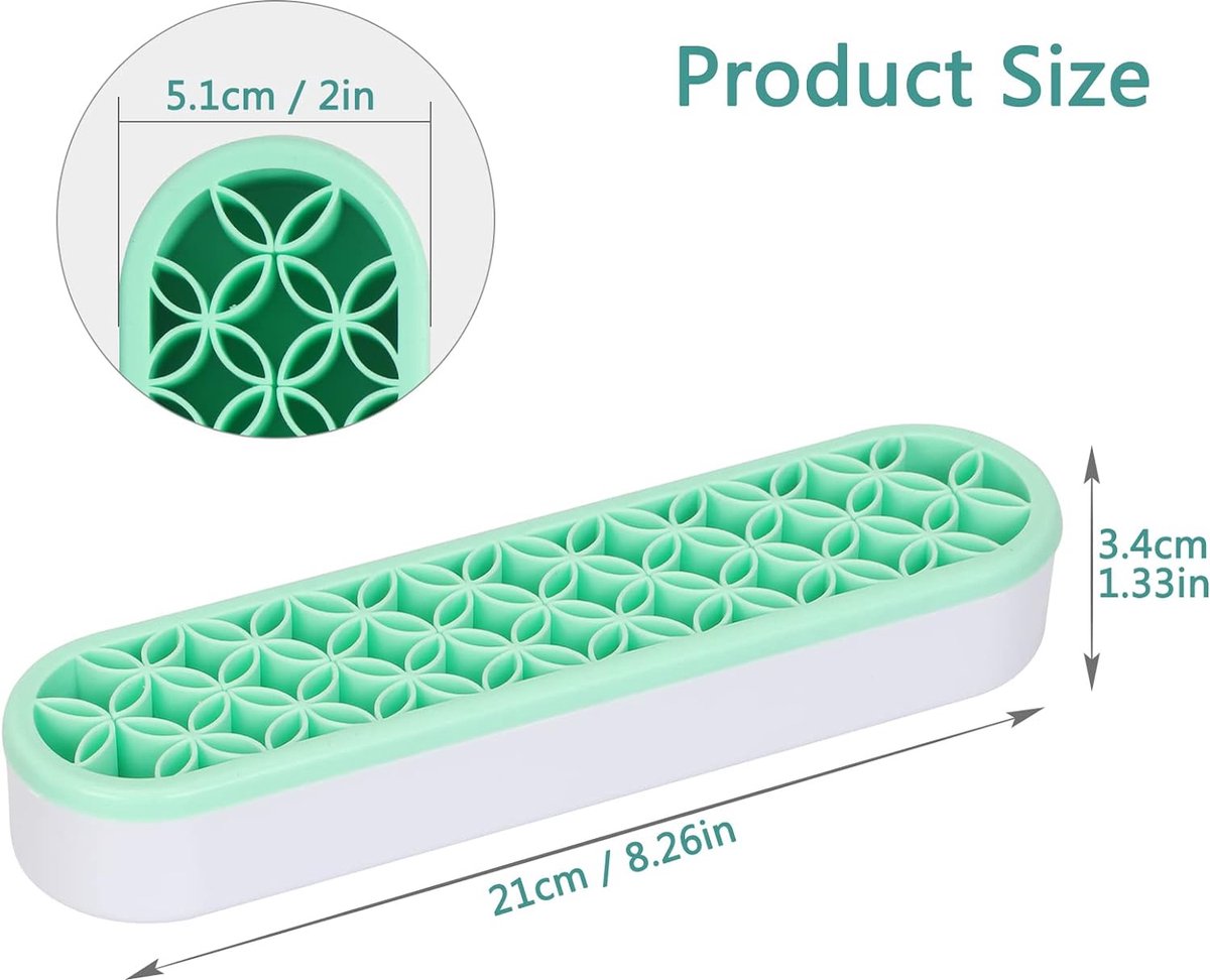 Siliconen make-upkwastenhouder multifunctionele beautytool organizer make-upkwast opbergstandaard voor het schilderen pen penseel nagelknipper boorstiften liniaal naaien handwerk gereedschap (groen)