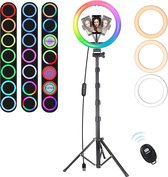 Ringlamp met Statief - Ring Light - TikTok Lamp - LED Ringlamp - Telefoonhouder