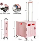 Bol.com Boodschappentrolley inklapbaar boodschappentrolley met deksel 65 tot 40 kg kunststof winkelwagen inklapbaar met telescoo... aanbieding