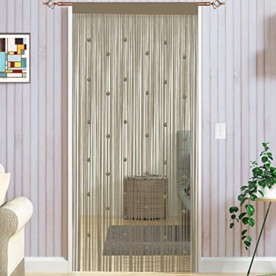 Rideau De Porte Hab & Gut - Design Twister, Perles Transparentes, 90x200 Cm