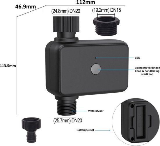 Beregeningscomputer Bluetooth - Besproeiingscomputer Wifi - Bewateringscomputer - Watercomputer - Bewateringssysteem - Merkloos