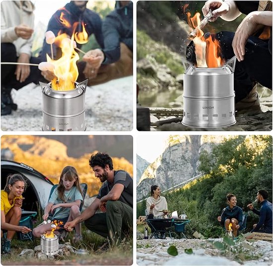 tent kachel / Draagbare Lichtgewicht - camping gas stove Portable collapsible, 7L x 7W x 14H centimetres — afbeelding 4