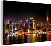Décoration murale Métal - Peinture Aluminium - New York - Manhattan - Skyline - 120x80 cm - Dibond