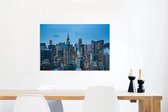 Wanddecoratie Metaal - Aluminium Schilderij Industrieel - New York - Skyline - Empire State Building - 90x60 cm - Dibond - Foto op aluminium - Industriële muurdecoratie - Voor de woonkamer/slaapkamer