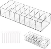 Kabelopbergdoos met 8 verstelbare compartimenten, kabeloplossing voor oplaadkabels, organizer voor klein keukengerei, kabelorganizerbox (pak van 1)