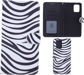 Portemonnee Book Case Hoesje Geschikt voor: Samsung Galaxy A71 - Zebra Print