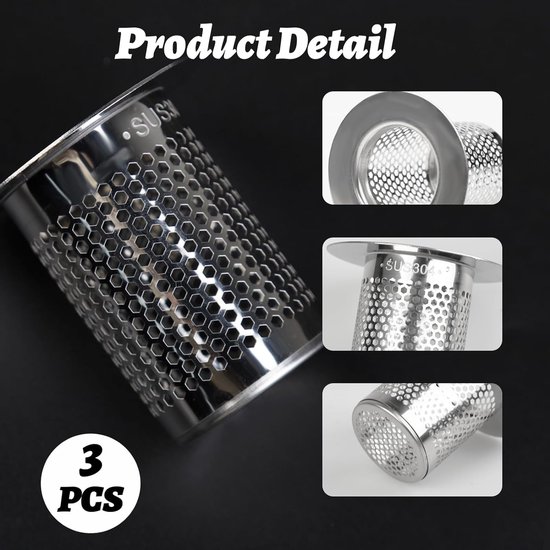 Passoire à Cheveux Acier Inoxydable Pour Douche, Baignoire, Toilette - Diamètre 16 Cm (autres Tailles Dispo) - Anti-rouille, Antidérapante