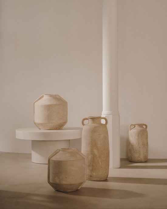 Kave Home - Vase en papier mâché Meja beige 38 cm