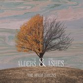 Un arbre avec des feuilles jaunes d'un côté et des branches nues de l'autre, avec le texte : 'The Alders & The Ashes' et 'The Hello Darlins'.