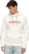 Superdry Utility Sport Logo Loose Capuchon Wit XL Man