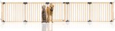 Safetots Houten Multi Panel Pet Barrier Assortiment, Tot 416,5cm (11 opties beschikbaar), Natuurlijk Hout, Flexibele Kamerbarrière met Meerdere Panelen, Kamer Verdeler met Deur voor Hond en Puppy, Eenvoudige Installatie
