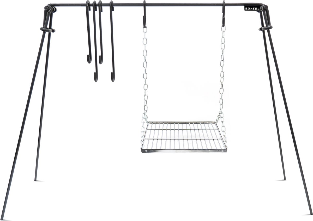 BonFeu Grille de cuisson inox 47 x 47 cm - Pour pont de feu de camp BonBridge