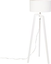 QAZQA puros - Moderne Tripod | driepoot vloerlamp | Staande Lamp - 1 lichts - H 1450 mm - Wit - Woonkamer | Slaapkamer | Keuken