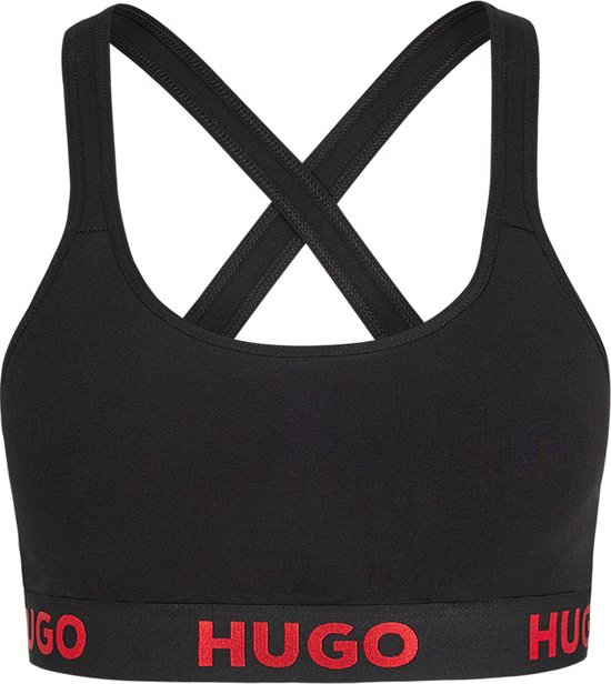 Hugo Boss bralette rembourrée logo sportif HUGO pour femmes noir - L
