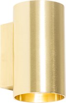 QAZQA sandy - Moderne Wandlamp Up Down voor binnen - 2 lichts - D 10 cm - Goud/messing - Woonkamer | Slaapkamer | Keuken