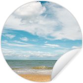 WallCircle - Muurstickers - Behangcirkel - Strand - Zomer - Wolken - ⌀ 140 cm - Muurcirkel - Zelfklevend - Ronde Behangsticker