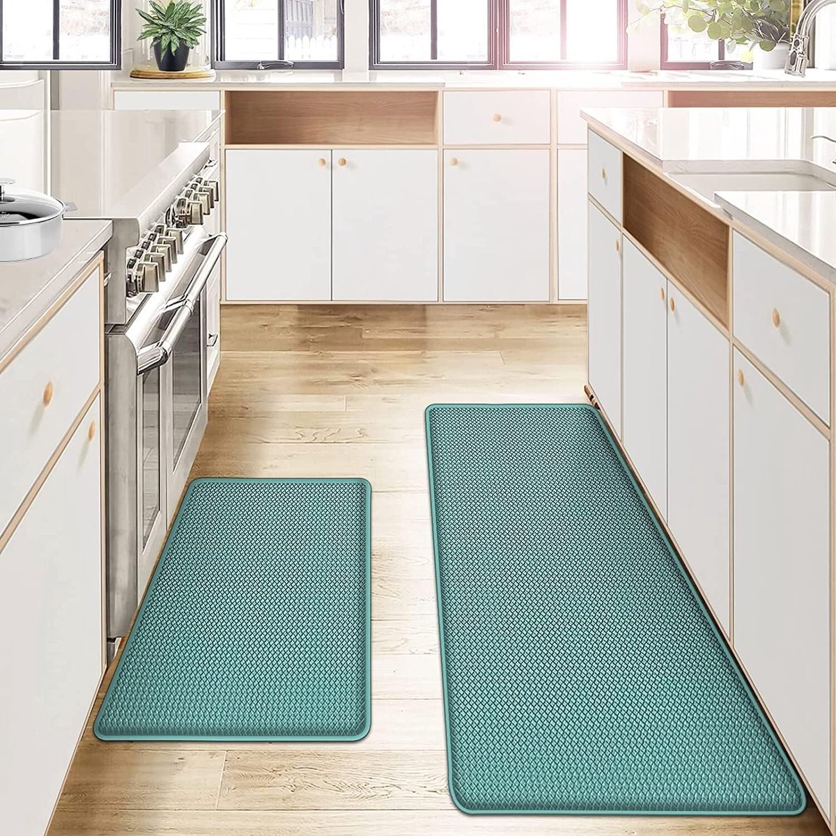 Keukenloper wasbaar antislip pvc-keukentapijt, 45 x 150 cm, dikte: 8 mm, keukenmat vloer voor keuken, eetkamer, badkamer, woonkamer, slaapkamer, hal