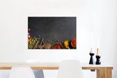 Wanddecoratie Metaal - Aluminium Schilderij Industrieel - Kruiden - Eten - Specerijen - Zwart - Paprika - Kaneel - 90x60 cm - Dibond - Foto op aluminium - Industriële muurdecoratie - Voor de woonkamer/slaapkamer