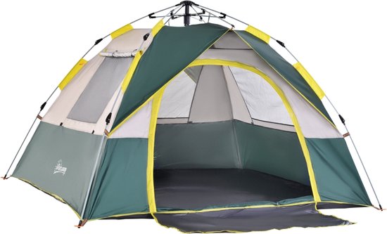 Tent voor 3 personen - Kampeertent - Koepeltent - Kamperen - Groen - 205 x 195 x 135 cm