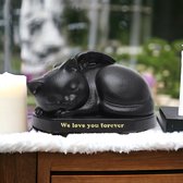 Urn Kat - zwart - De laatste aai - HUYS&MORE - moderne urn - kleine urn - mini urn - crematie urn - as urn - huisdieren urn - urn kat - urne - urnen