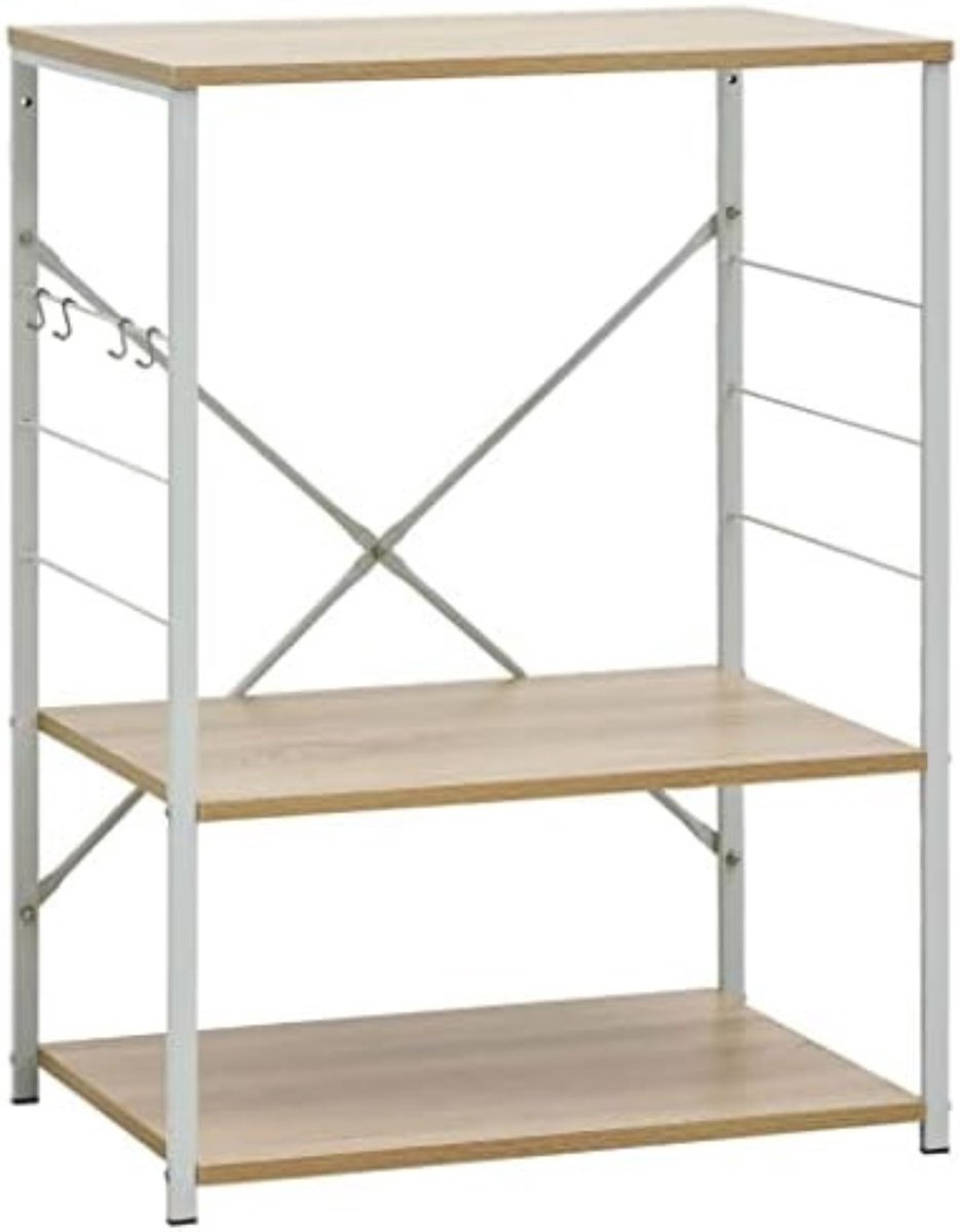 Magnetronkast - Keukenkast - Magnetronrek - Wit En Eiken