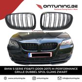 BMW 5 Serie F10&F11 (2009-2017) M-Style Grill Dubbel Spijl Glans Zwart