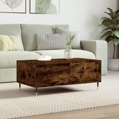 vidaXL - Salontafel - 90x50x36,5 - cm - bewerkt - hout - gerookt - eikenkleurig
