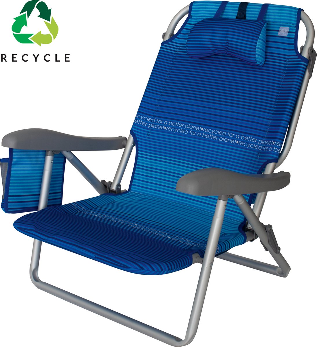Eurotrail Perez Beach Recycled Strandstoel Relax Blauw