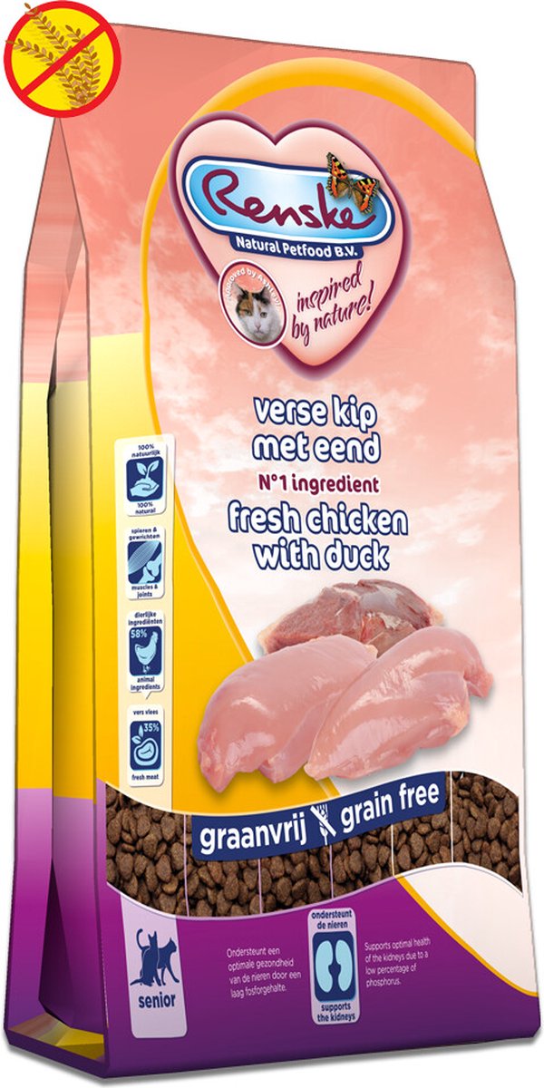 Renske Renske Super Premium Kat Senior Kip & Eend 6 kg