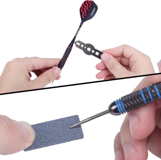 Professionele Dartpijlen - Set van 3 Darts met Anti-Losse Aluminium Schachten - 12 stuks - 20 anti-losse rubberen ringen — afbeelding 3
