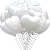Witte hartvormige folieballonnen witte hartballonnen hartjes helium ballonnen witte folieballonnen hartvorm heliumballonnen bruiloft valentijn doop feest ballonnen decoratie