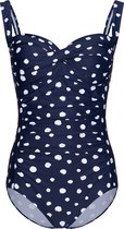 Pastunette Dames Badpak Dots - Blauw - Maat 44