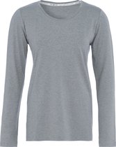 Chemise Knit Factory Lily - Chemise femme à col rond - T-shirt à manches longues - Chemise pour le printemps et l'été - Super doux - Chemise en 96% viscose et 4% élasthanne - Grijs clair - L