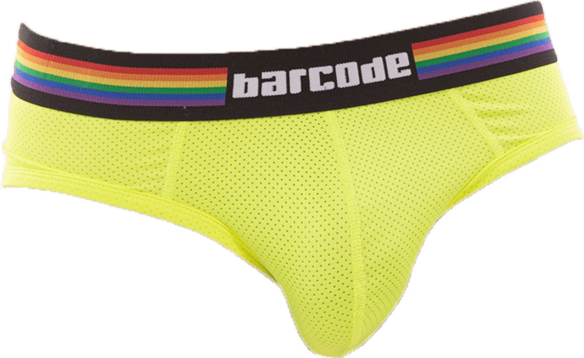 Barcode Berlin Pride Brief Neongreen - MAAT S - Heren Ondergoed - Slip voor Man - Mannen Slip