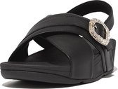 FitFlop Lulu Crystal-Buckle Leather Back-Strap Sandals ZWART - Maat 40