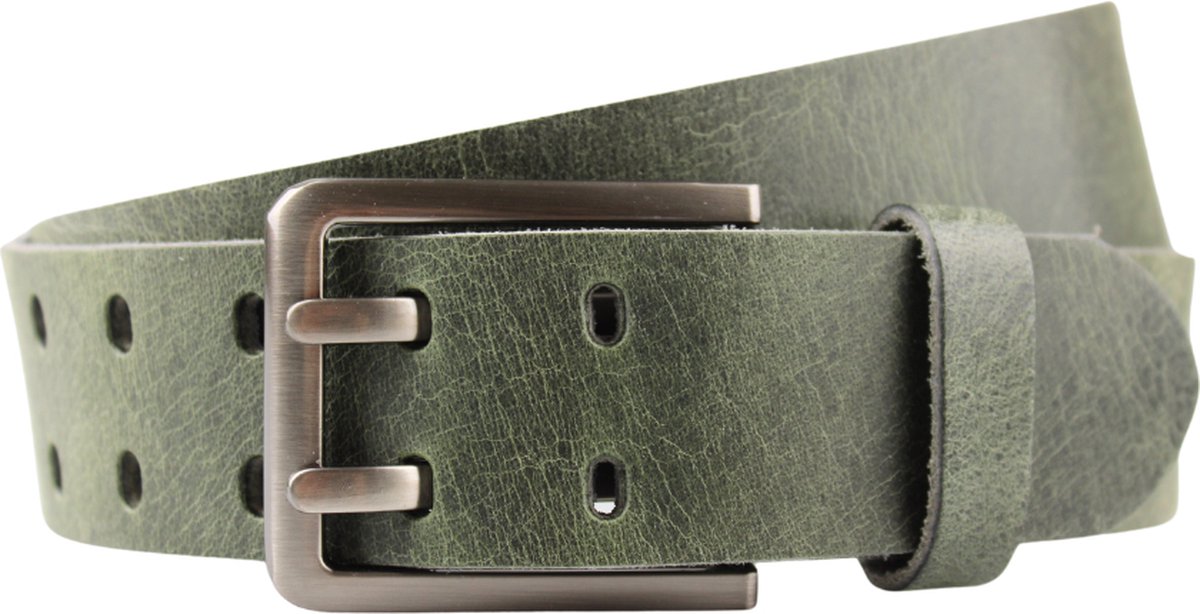 Fana Belts Leren Riem Groen - Heren & Dames Riem- Buffelleer - Taillemaat 85